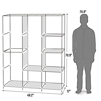 Portable wardrobe closet rack with storage shelves