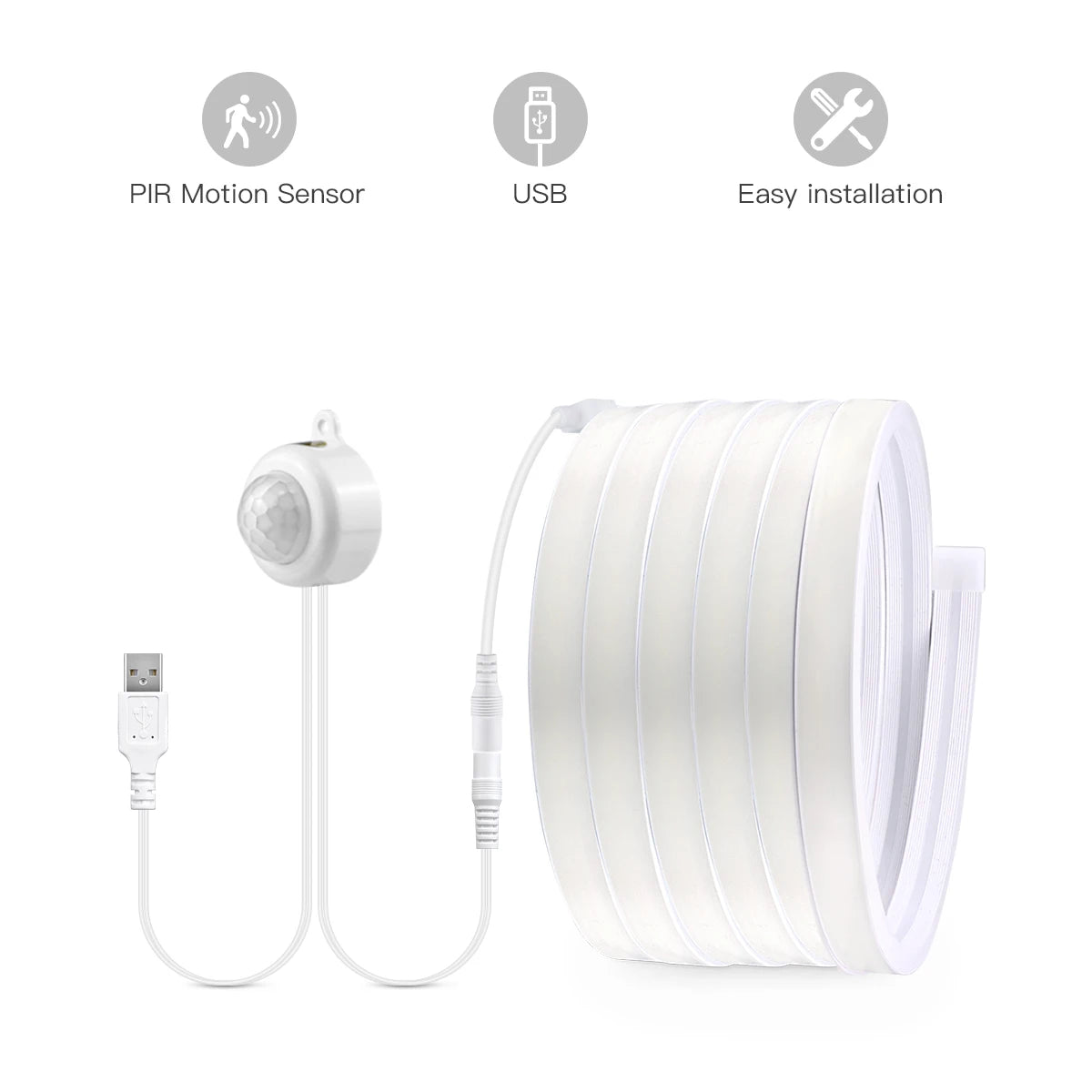 Motion-Activated Waterproof LED Strip Lighting
