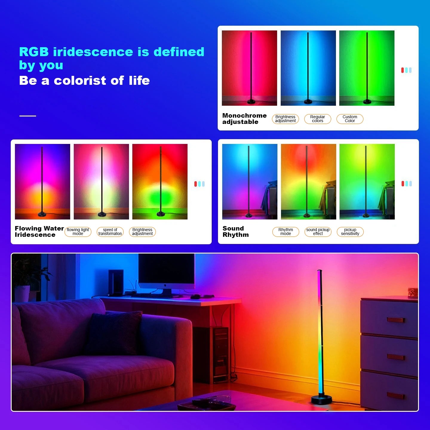 Smart RGB Corner Floor Lamp