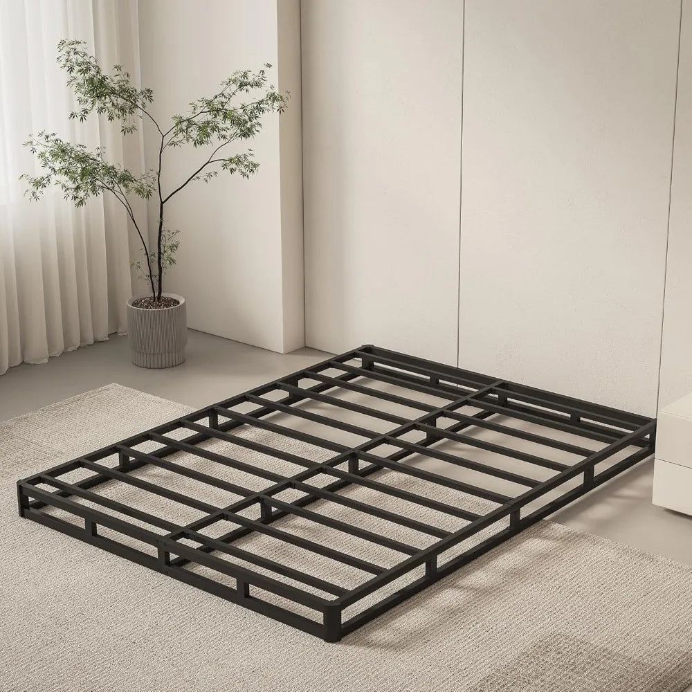 Box Spring Queen Size Bed Base, 5 Inch Low Profile, 3000 LBS Heavy Duty Metal Mattress Foundation with Fabric Cover, Customized