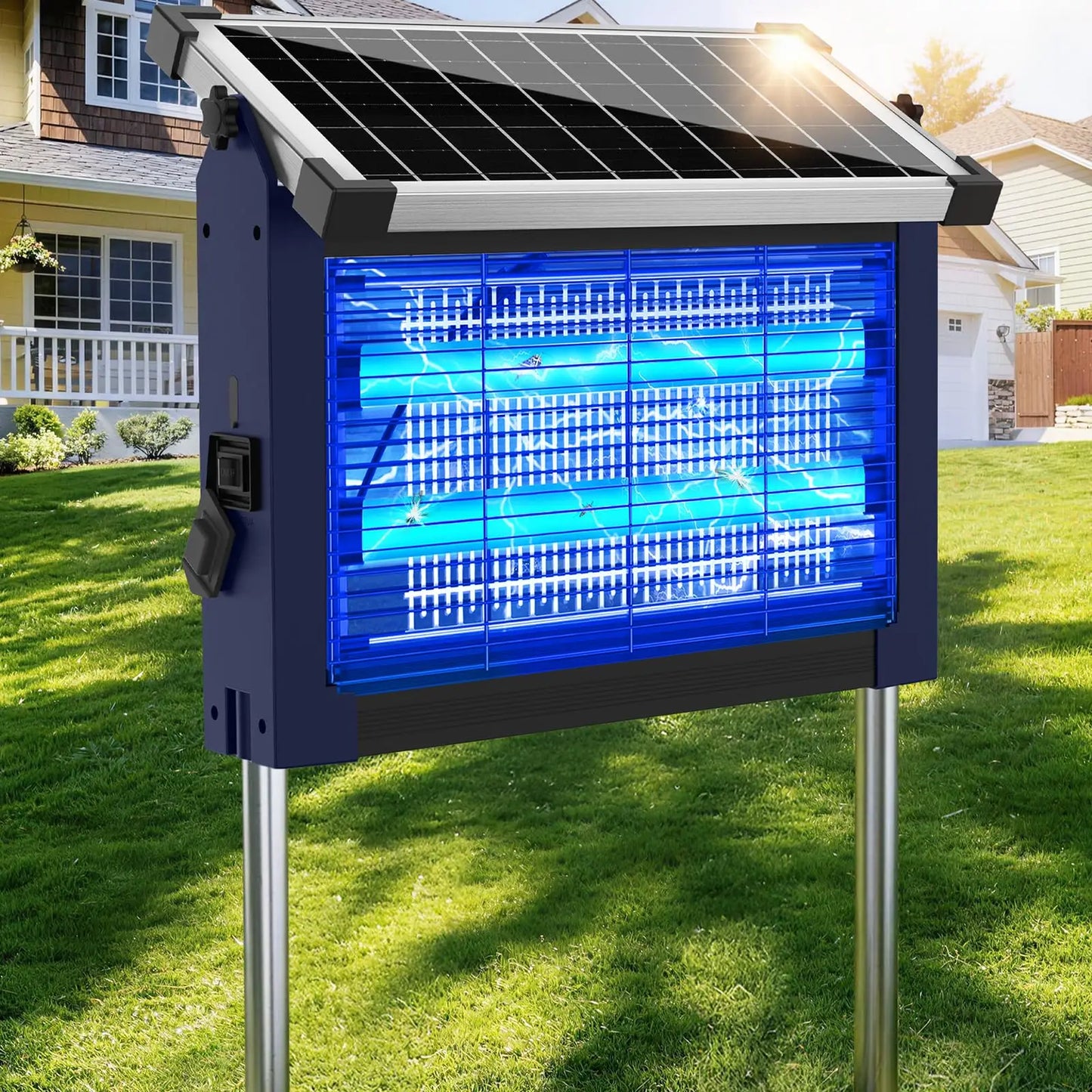 Solar bug zapper with waterproof design