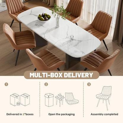 Mid-century modern upholstered dining chairs set of six