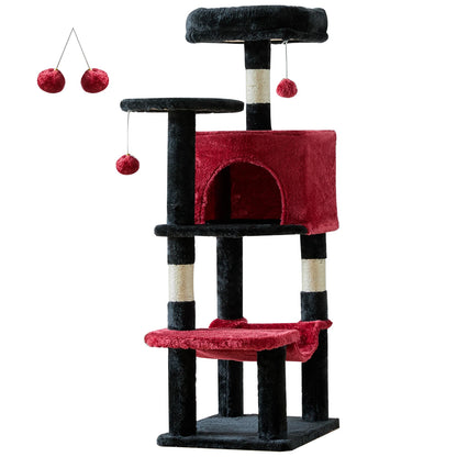 Tall multi-level cat tree with posts