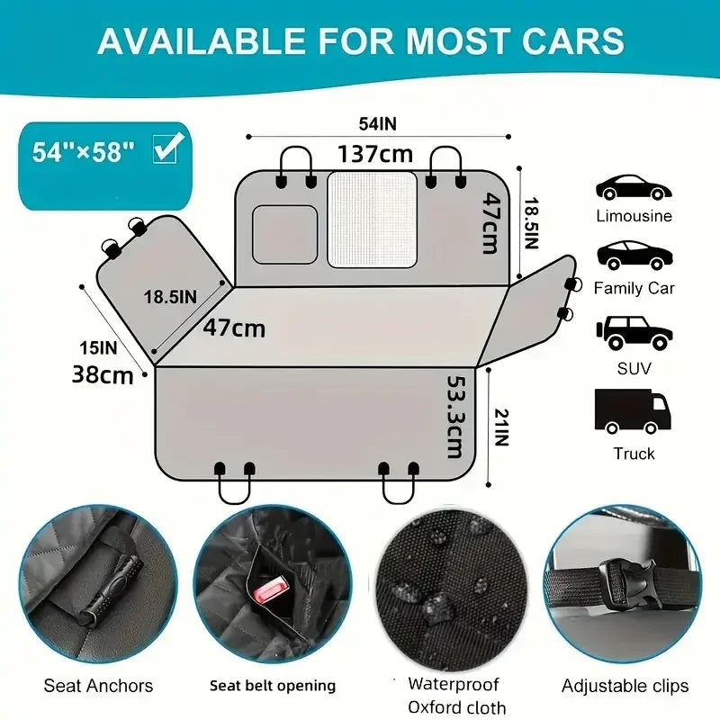Waterproof nonslip dog car seat cover