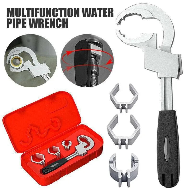 Adjustable water pipe and faucet repair wrench