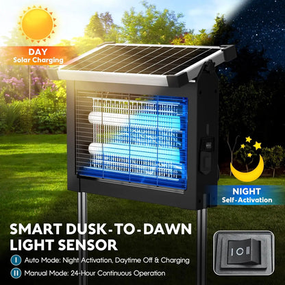 Solar bug zapper with waterproof design