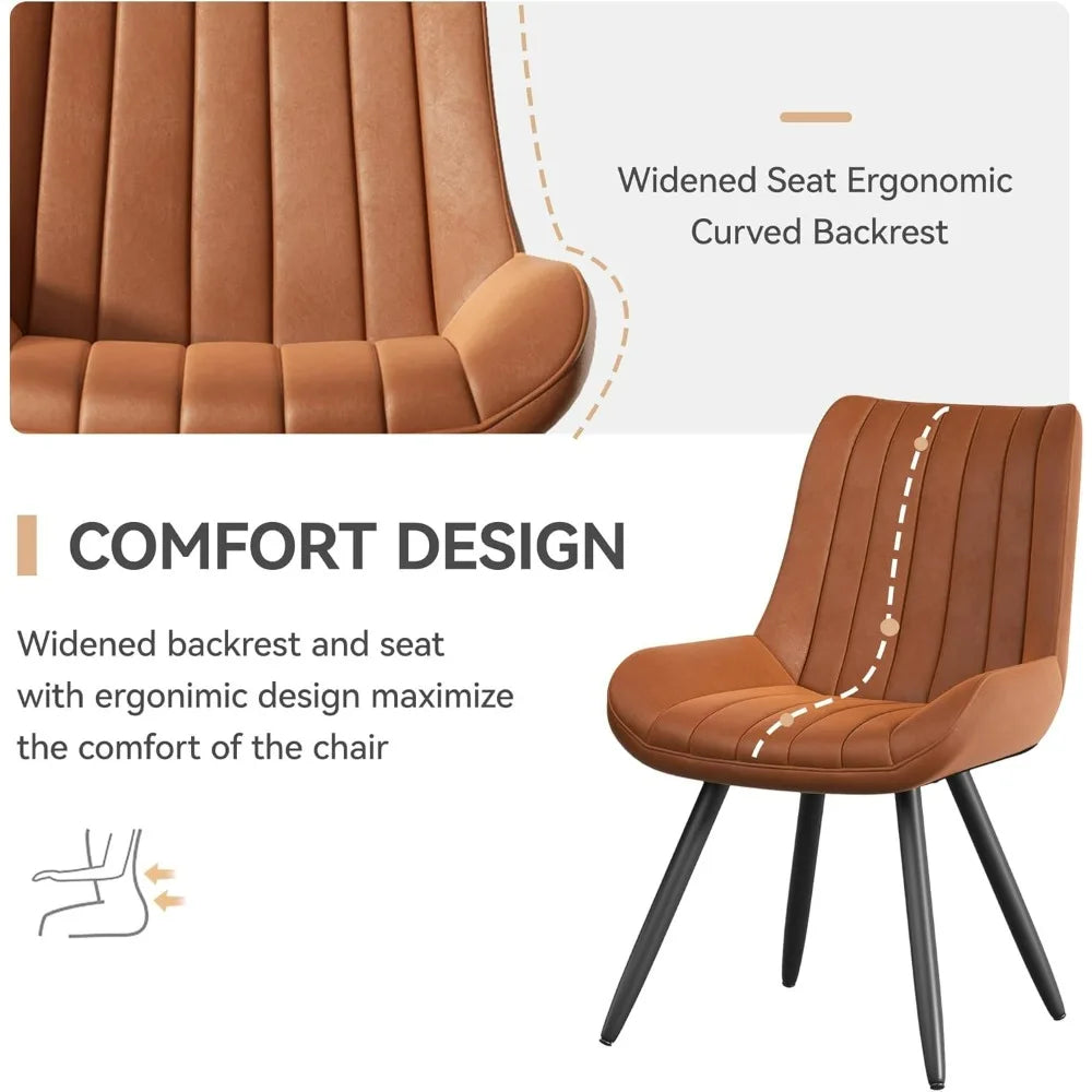 Mid-century modern upholstered dining chairs set of six