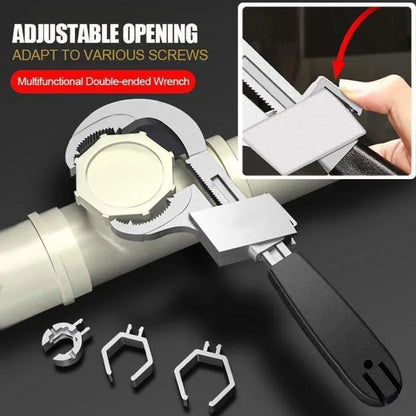 Adjustable water pipe and faucet repair wrench