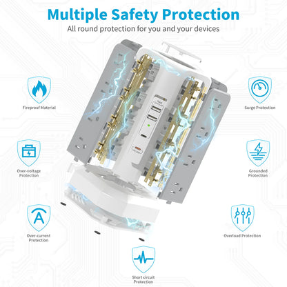 Four-layer extension tower with PD fast charging
