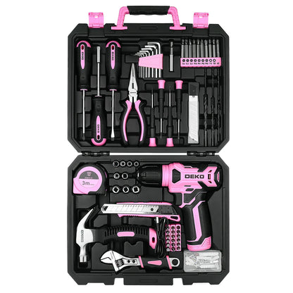 126-piece cordless drill and home tool kit