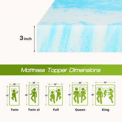 Soft gel cooling memory foam mattress topper