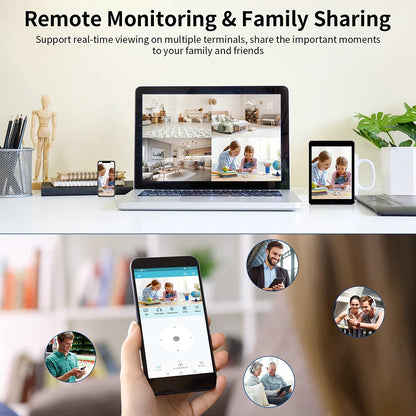 360° indoor security camera with night vision
