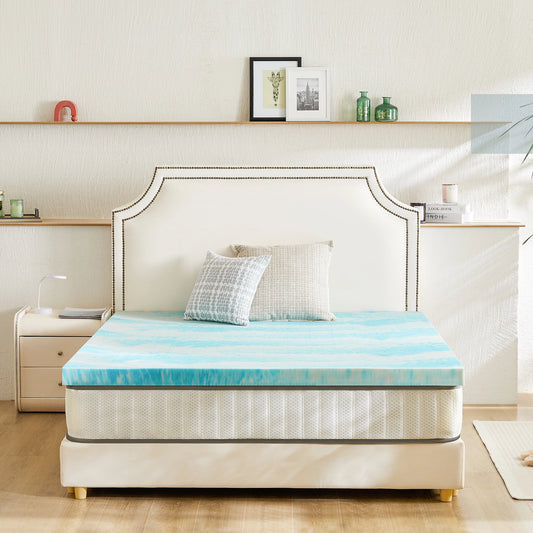 Soft gel cooling memory foam mattress topper