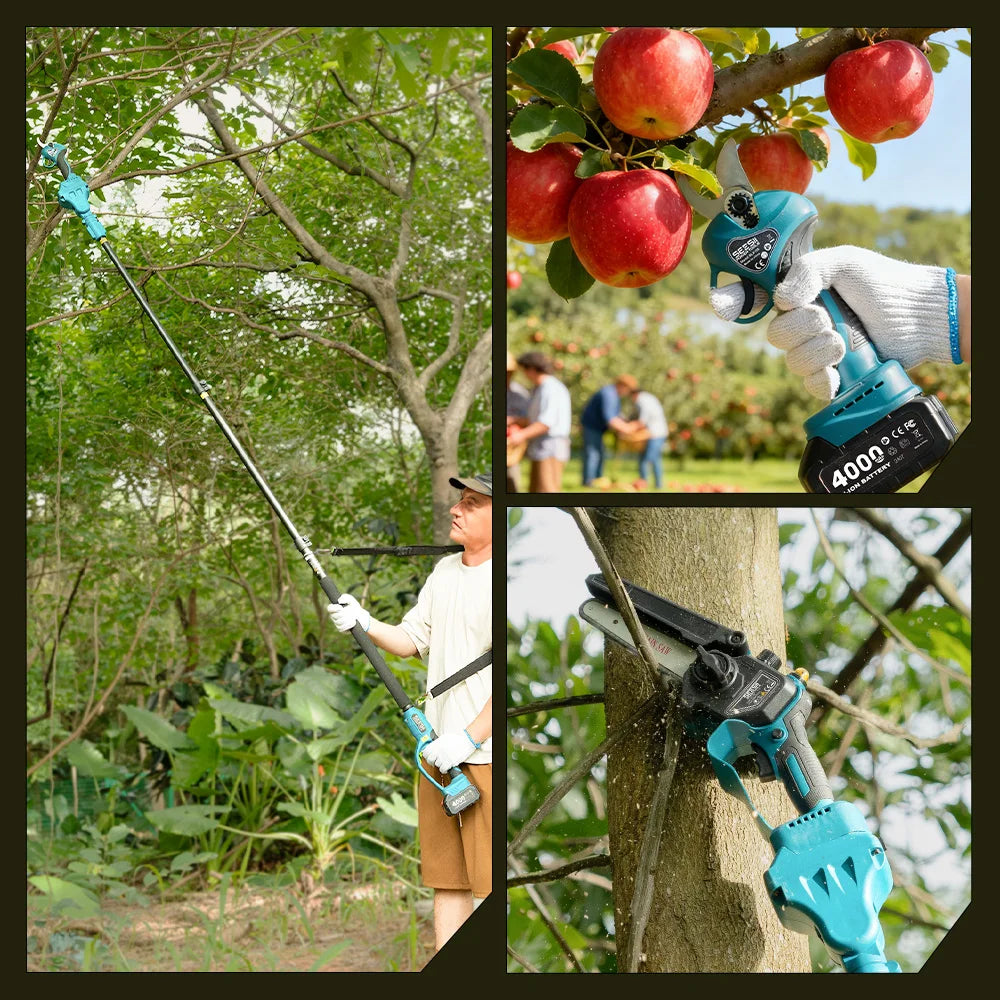 3-in-1 telescoping electric pruning and chainsaw tool