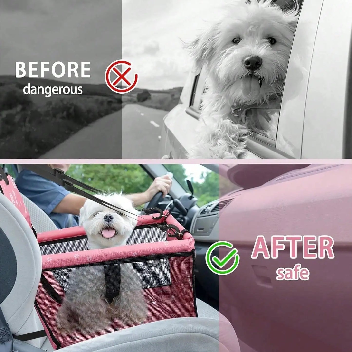 Foldable waterproof dog booster car seat