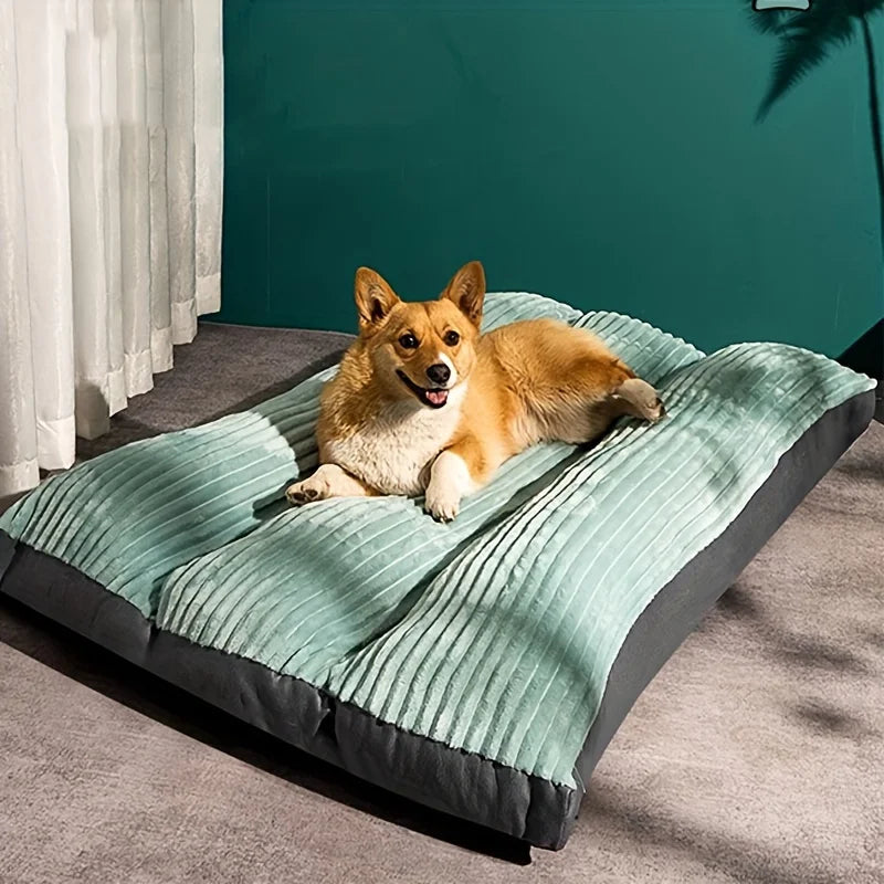 Warm washable corduroy pet bed for all dog sizes