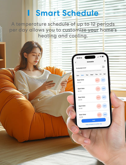 Smart Wi-Fi thermostat compatible with Alexa and HomeKit