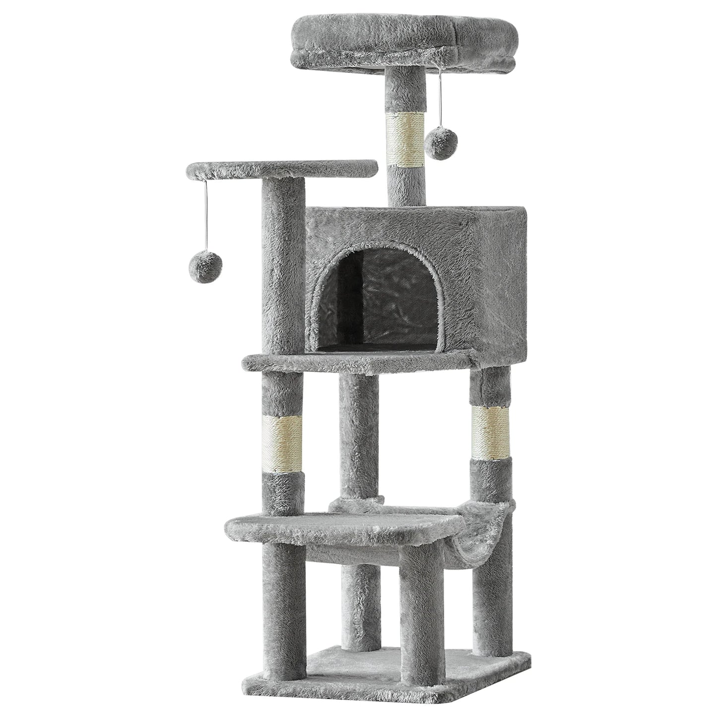 Tall multi-level cat tree with posts