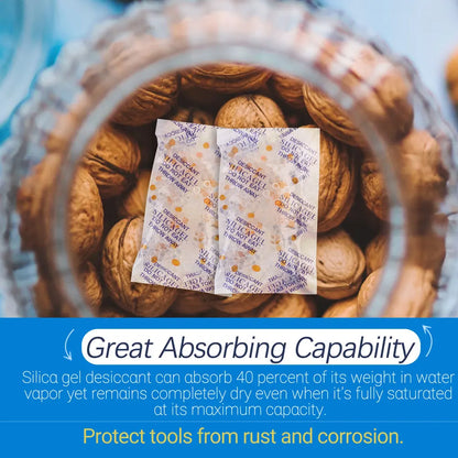 Non-toxic silica gel moisture absorber packs