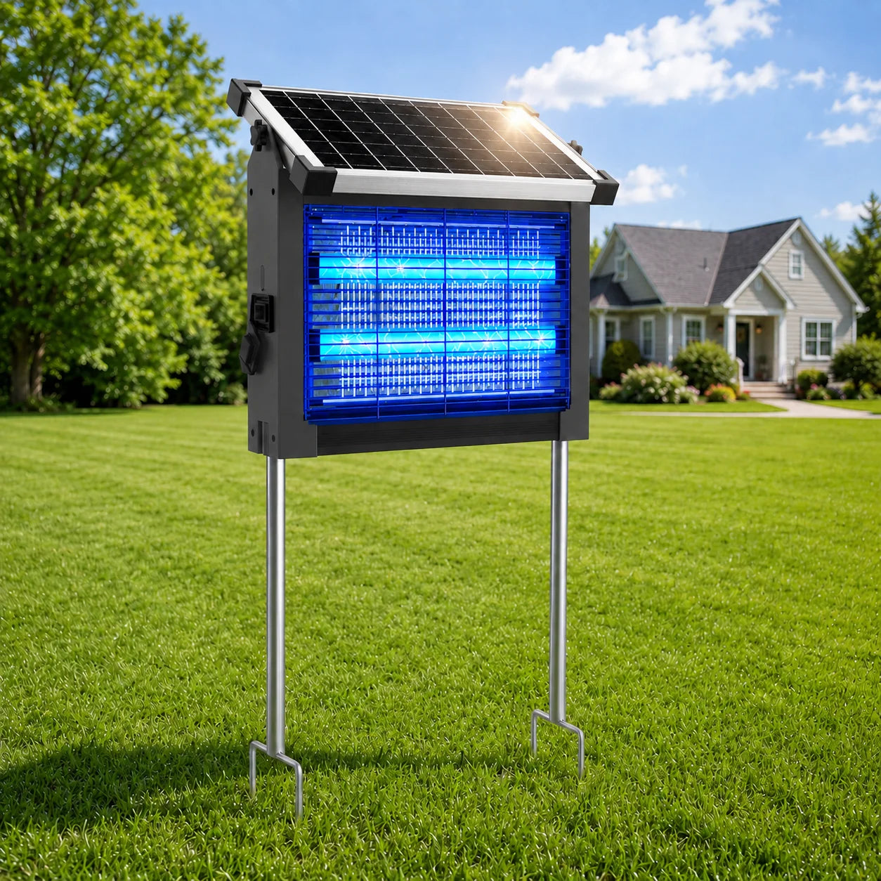 Solar bug zapper with waterproof design