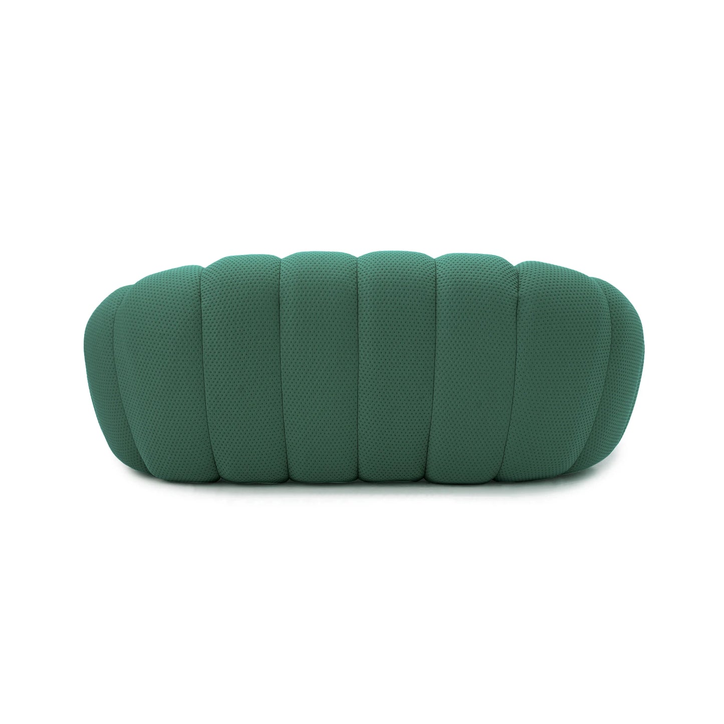 Modern curved boneless loveseat sofa with knitted fabric