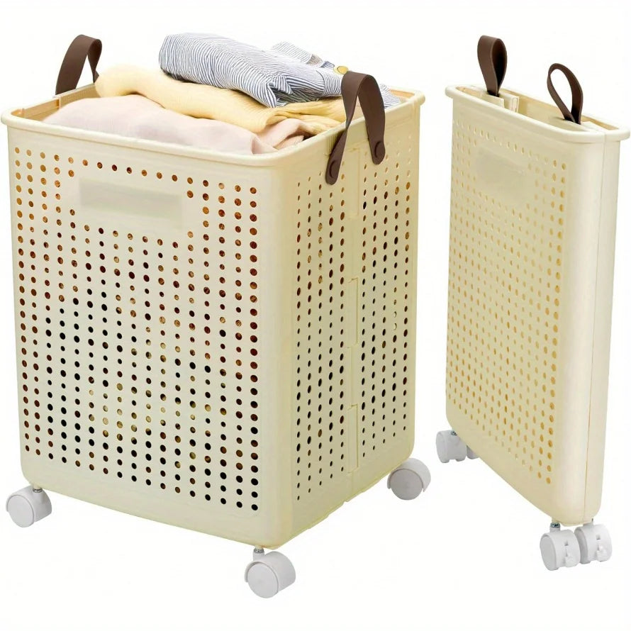 XL foldable laundry basket with wheels