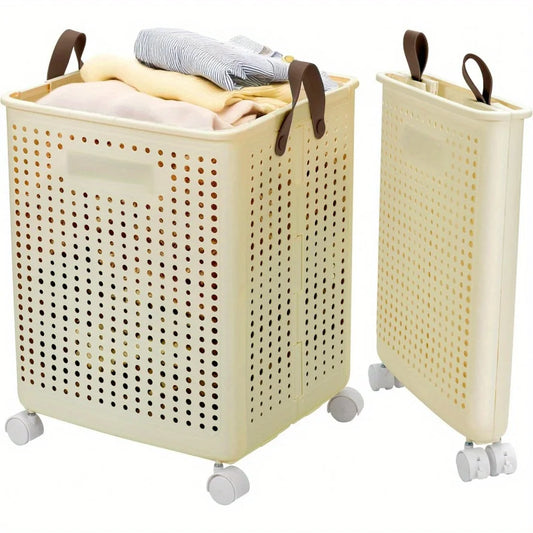 XL foldable laundry basket with wheels